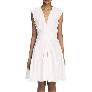 Derek Lam 10 Crosby Saachi Ruched Poplin Mini Dress Royal Blue size 16 Spring